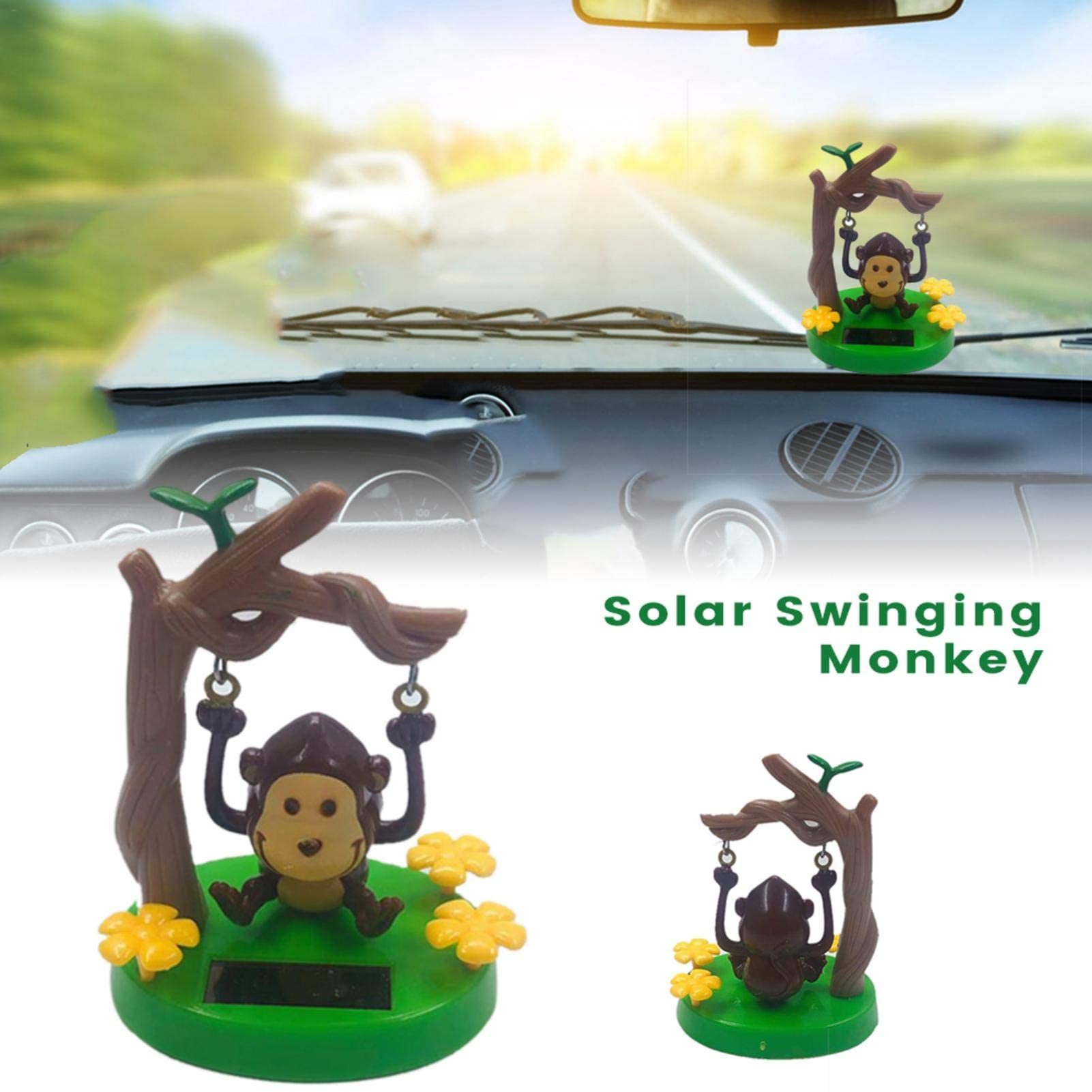 Solar Powered Dancing Animal Toys - Cute Solar Monkey Swinging Animated Bobble Dancer Toy - Solar Powered Car Dashboard Interior Decoration Desktop Ornaments Dancing Toy