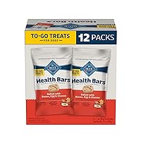 Blue Buffalo Health Bars Natural Crunchy Dog Treats TO-GO, Mini Biscuits, Bacon, Egg & Cheese 1-oz Bags (Pack of 12)