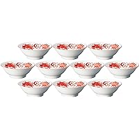 Setomonohonpo 10 Piece Set Inglades Red Dragon Rim 7.0 High Base Bowl (8.5 x 3.1 inches (21.5 x 7.8 cm) [Ramen Bowl]