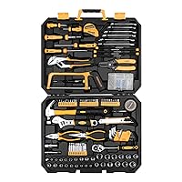 DEKOPRO 198 Piece Home Repair Tool Kit, Wrench Plastic Toolbox with General Household Hand Tool Set