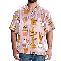 Hawaiian Shirt for Men, Short Sleeve Shirts for Men, Hawaiian Shirts for Women, Pink Succulents Cactus