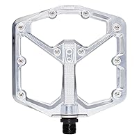Stamp 7 Large Mountain Bike Pedals - Silver Edition - MTB Enduro Trail BMX Optimized concave Platform - Flat Pair of Bicycle Mountain Bike Pedals (Adjustable pins Included)