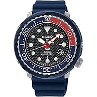 SEIKO Mens Analogue Solar Powered Watch with Silicone Strap SNE499P1, Blue, Strap