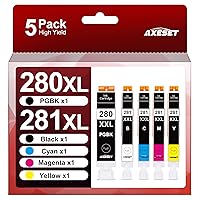 XXL 280 281 Ink Cartridges Work for Canon TR8620a Ink Cartridges Replacement for Canon Ink 280 and 281 Cartridges Compatible with TR8620 TR8620A TR7520 TS8220 TS6120 Printer 5 Pack