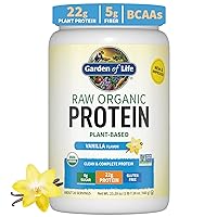 Organic Vegan Vanilla Protein Powder - Garden of Life – 22g Complete Plant Based Raw Protein & BCAAs Plus Probiotics & Digestive Enzymes for Easy Digestion – Non-GMO, Gluten-Free, Lactose Free 1.5 LB