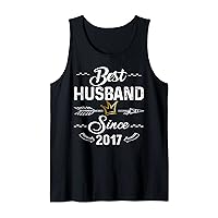 Mens Best Husband Since 2017 Wedding Anniversary Gold Crown tee Tank Top