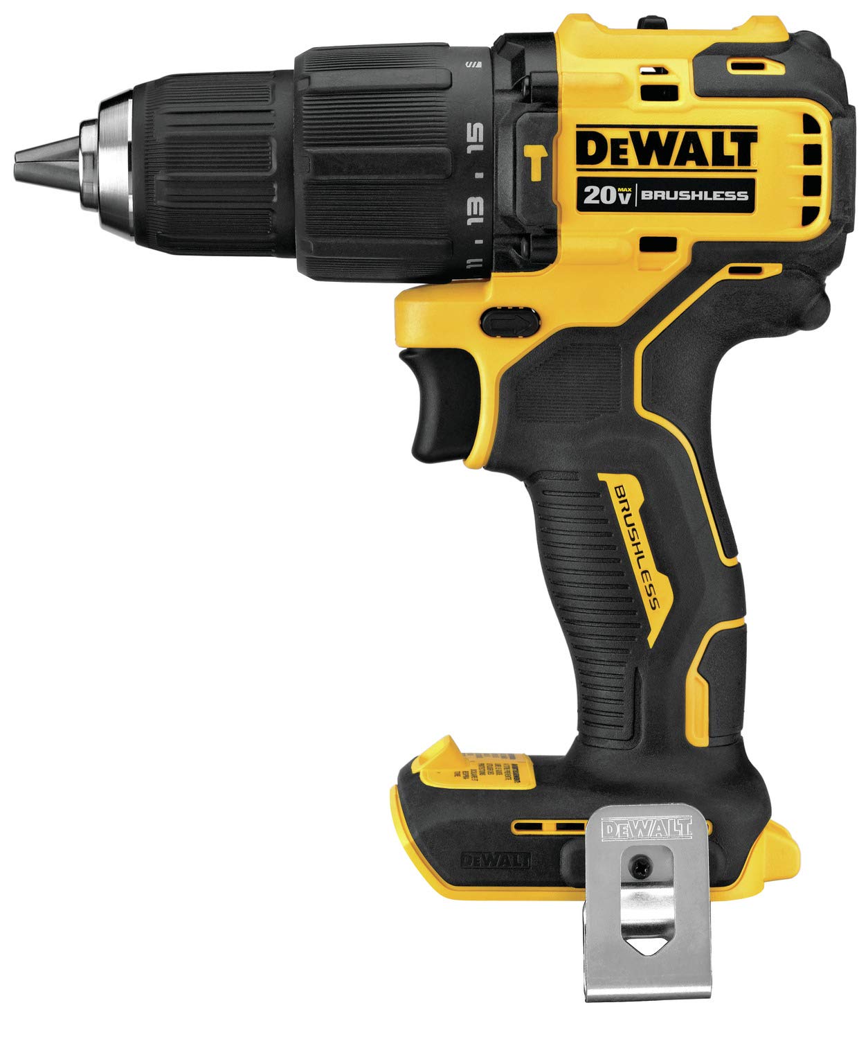 DEWALT ATOMIC 20V MAX* Hammer Drill, Cordless, Compact, 1/2-Inch, Tool Only (DCD709B)