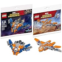 LEGO Hero Ship Avengers Guardians Brick Set Bundled with + Super Infinity Wars Ship Galaxy Polybag 30452: Milano 30449 2 Items Mini Sets
