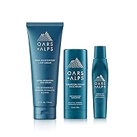 Oars + Alps Men's Skin Care Kit, Gift Set Includes Face Wash, Eye Roller, and Moisturizer, Vegan and Gluten Free, TSA Approved, 3 Items Total
