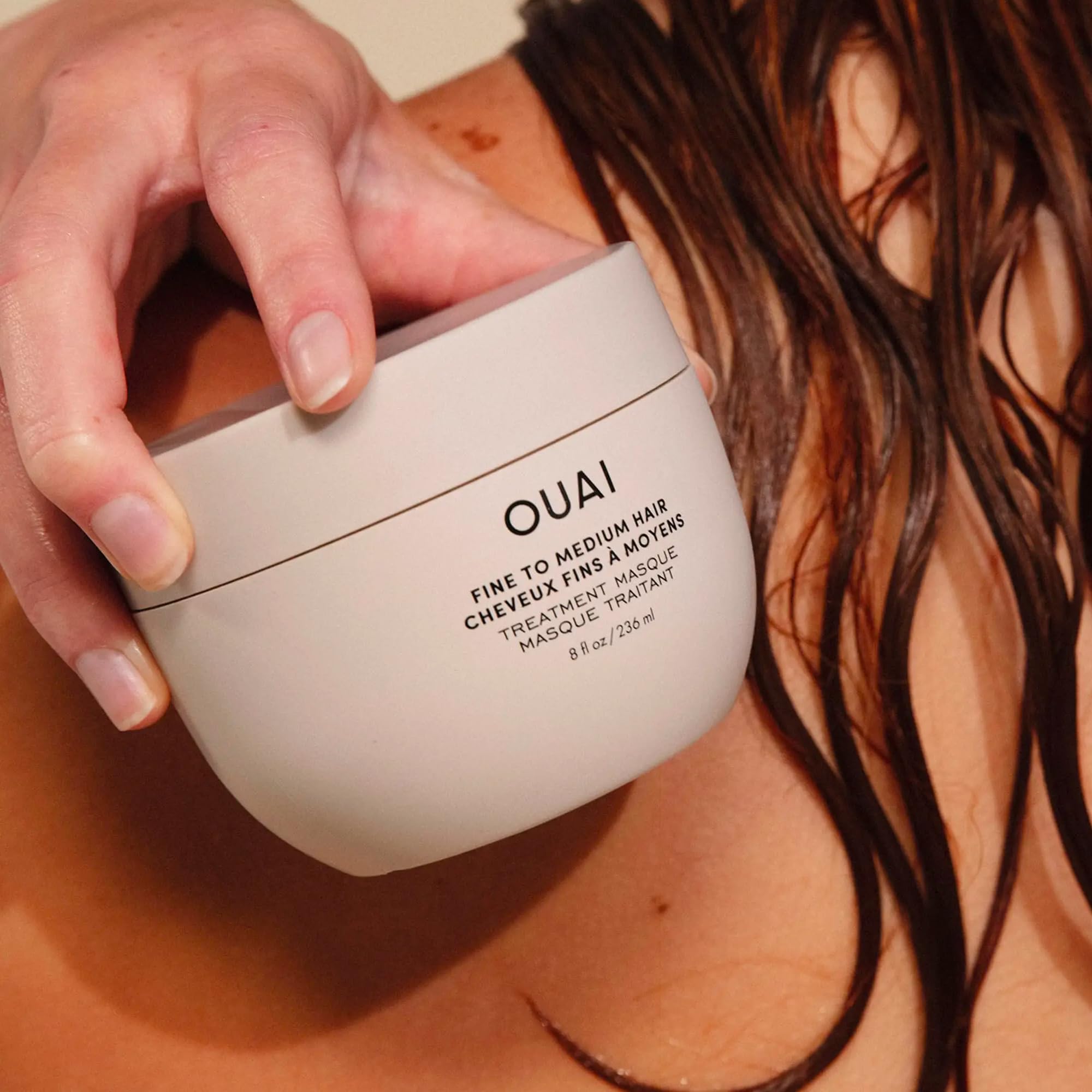 OUAI Fine to Medium Hair Treatment Masque - Repairs & Restores for Soft, Smooth & Strong Hair - Free of Parabens & Phthalates - 8 fl oz