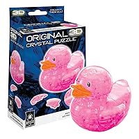 BePuzzled | Rubber Duck (Pink) Original 3D Crystal Puzzle, Ages 12 and Up