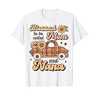 Blessed To Be Called Mom And Nana Retro Plaid Mothers Day T-Shirt