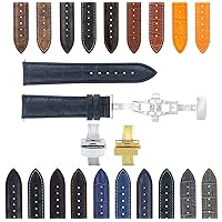 17-24mm Leather Band Strap Compatible with Rolex Datejust Cellini + Deploy Clasp