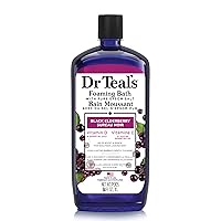 Dr Teal's Foaming Bath with Pure Epsom Salt, Black Elderberry with Vitamin D & Essential Oils, 34 fl oz (Packaging May Vary)