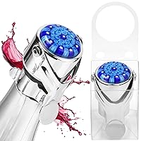 Wine Stopper for Wine Bottles & Champagne – Stopper Cork with an Airtight Seal Preserves Sparkling Wine CO2 & Taste – Millefiori Glass Top with Box for Wine Gifts by Evan James Designs (Blue)