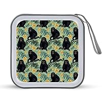 Black Howler Monkey Cute CD Case Portable DVD Disc Wallet Holder Storage Bag Organizer for Car Home Travel