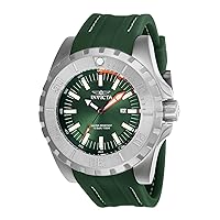 Invicta Men's Pro Diver Stainless Steel Quartz Watch with Polyurethane Strap, Green, Gold, 26 (Model: 23738, 23740)