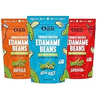 The Only Bean Crunchy Dry Roasted Edamame Beans (Variety Pack), Low Carb Keto Healthy Snacks For Adults and Kids, Low Calorie Snack, Fiber Protein Snacks, Diabetic Snacks, 4 oz (3 Pack)