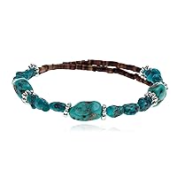 $80Tag Certified Navajo Navajo Turquoise Native Adjustable Wrap Bracelet 12633 Made by Loma Siiva