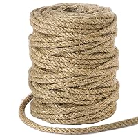 Tenn Well 5mm Jute Rope, 100 Feet Twisted Thick Jute Twine String for DIY Cat Scratcher, Gardening, Bundling and Decorative Crafts (Brown)