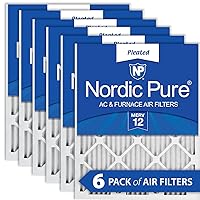 Nordic Pure 20x20x1 (19 1/2 x 19 1/2 x 3/4) Pleated MERV 12 Air Filters 6 Pack