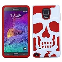MyBat SAMSUNG Galaxy Note 4 Skullcap Hybrid Protector Cover - Retail Packaging - Ivory/Red/White