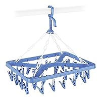 Whitmor Clip and Drip Hanger - Hanging Drying Rack - 26 Clips,Blue