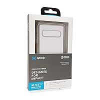 Speck Products Compatible Phone Case for Samsung S10, Presidio V-Grip Case (Clear/Gray)