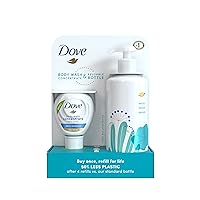 Dove Concentrate Refill and 100 percent Recycled Reusable Bottle for Instantly Soft Skin Daily Moisture Starter Kit for Lasting Nourishment Body Care 4 Fl oz (makes 16 Fl oz)