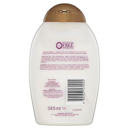 OGX Extra Strength Damage Remedy + Coconut Miracle Oil Conditioner for Dry, Frizzy or Coarse Hair, Hydrating & Flyaway Taming Conditioner, Paraben-Free, Sulfate-Free Surfactants, 13 fl oz