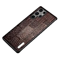 Case for Samsung Galaxy S24ultra/S24plus/S24 Genuine Leather Slim Thin Luxury Business Cover for Men Anti Fingerprint Protective Shell (Brown,S24)