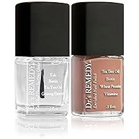 Dr.'s Remedy Enriched Nail Polish, GENTLE Gingerbread with TOTAL Two-in-One Top and Base Coat Set 0.5 Fluid Oz Each