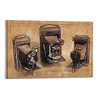 Wall Art Vintage Camera Category Poster Canvas Painting Wall Art Poster for Bedroom Living Room Decor 08x12inch(20x30cm) Frame-Style