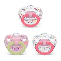 NUK Orthodontic Pacifier Value Pack, Girl, 6-18 Months,3 Count (Pack of 1)
