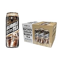(Pack of 12) INOTEA Bubble Tea Brown Sugar Flavor. Ready to Drink in a Can (16.6oz/can). Black Milk Tea with Boba. (Brown Sugar)