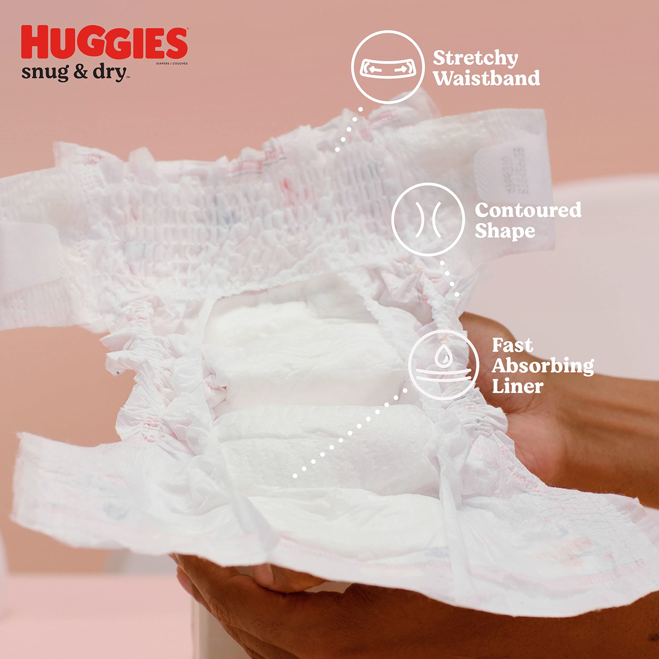 Huggies Snug & Dry Baby Diapers, Size 6 (35+ lbs), 124 Ct