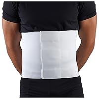 OTC Abdominal Binder, 10-Inch Chest and Rib Panel Support for Men and Women, Elastic, White, Large