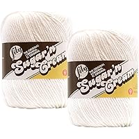 Bulk Buy: Lily Sugar 'n Cream 100% Cotton Yarn (2-Packs) ~ Solids ~ 4 oz. Super Size Skeins (White SS #18001)2