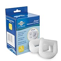 PetSafe Drinkwell Replacement Foam Filters Compatible with PetSafe Ceramic and Stainless Steel Pet Fountains, for Water Dispensers For Dog, 2 Count Pack - PAC00-13711, white
