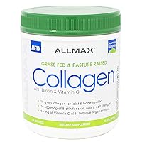 Grass Fed & Pasture Raised Collagen with 10,000 mcg Biotin + 90 mg Vitamin C, 15.5 oz (440 g)