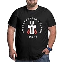 Presbyterian Church Cross Seal Big Size Men's T-Shirt Man's Soft Shirts Short-Sleeved Tee