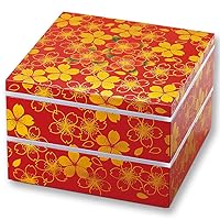 7.0 8R-706 Square 2-Tier Hors d'Oeuvre, Red (with sticker)