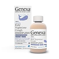 Genexa Kids' Nighttime Cough Medicine | Long-Acting Children’s Liquid Cough Suppressant and Temporary Relief for Runny Nose, and Sneezing for Kids 6+ | Delicious Organic Blueberry Flavor | 4 Fl Oz