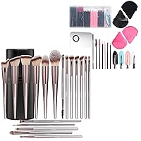 BS-MALL Makeup Brush Set 18 Pcs Premium Synthetic Foundation Powder Concealers Eye shadows Blush Makeup Brushes with Disposable Makeup Tools