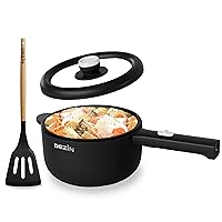 Electric Cooker, 2L Non-Stick Sauté Pan, Rapid Noodles Cooker, Mini Pot for Ramen with Power Adjustment, Dorm Room Essential (Egg Rack Included)