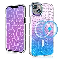 MYBAT PRO Magnetic Slim Clear Case for iPhone 14 Plus Case 6.7 inch, Compatible with MagSafe, Glitter Mood Series for Women Girls, Military Grade Drop Shockproof Non-Yellowing, Iridescent Snake