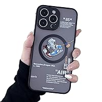 Silicone Magnetic Case Compatible with iPhone 15 Pro Max 6.7 inch - Street Fashion Basketball Sneaker Design - Trendy Shockproof Protection for Teens and Adults (Black, iPhone 15 Pro Max)