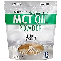 Opportuniteas MCT Oil Powder - Keto Creamer for Coffee, Tea, Drinks, Smoothies & Recipes - Perfect Keto Supplement - Boost Energy & Mental Focus - Non GMO & Gluten Free - 6 oz