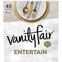 Vanity Fair Entertain Paper Napkins, 40 3-Ply Disposable Napkins, Dinner Size