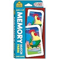 School Zone - Memory Match Farm Card Game - Ages 3+, Preschool to Kindergarten, Animals, Early Reading, Counting, Matching, Vocabulary, and More (School Zone Game Card Series) School Zone - Memory Match Farm Card Game - Ages 3+, Preschool to Kindergarten, Animals, Early Reading, Counting, Matching, Vocabulary, and More (School Zone Game Card Series) Cards